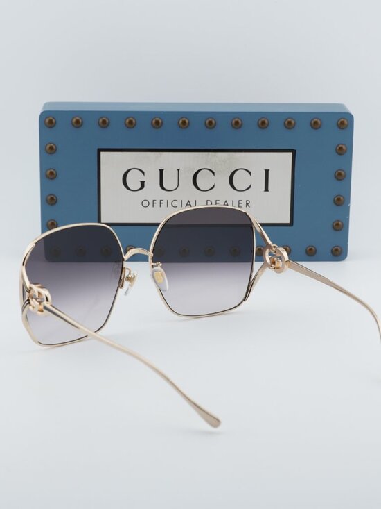 Gucci GG1323S 001 Square Sunglasses - Gold / Grey main image 10